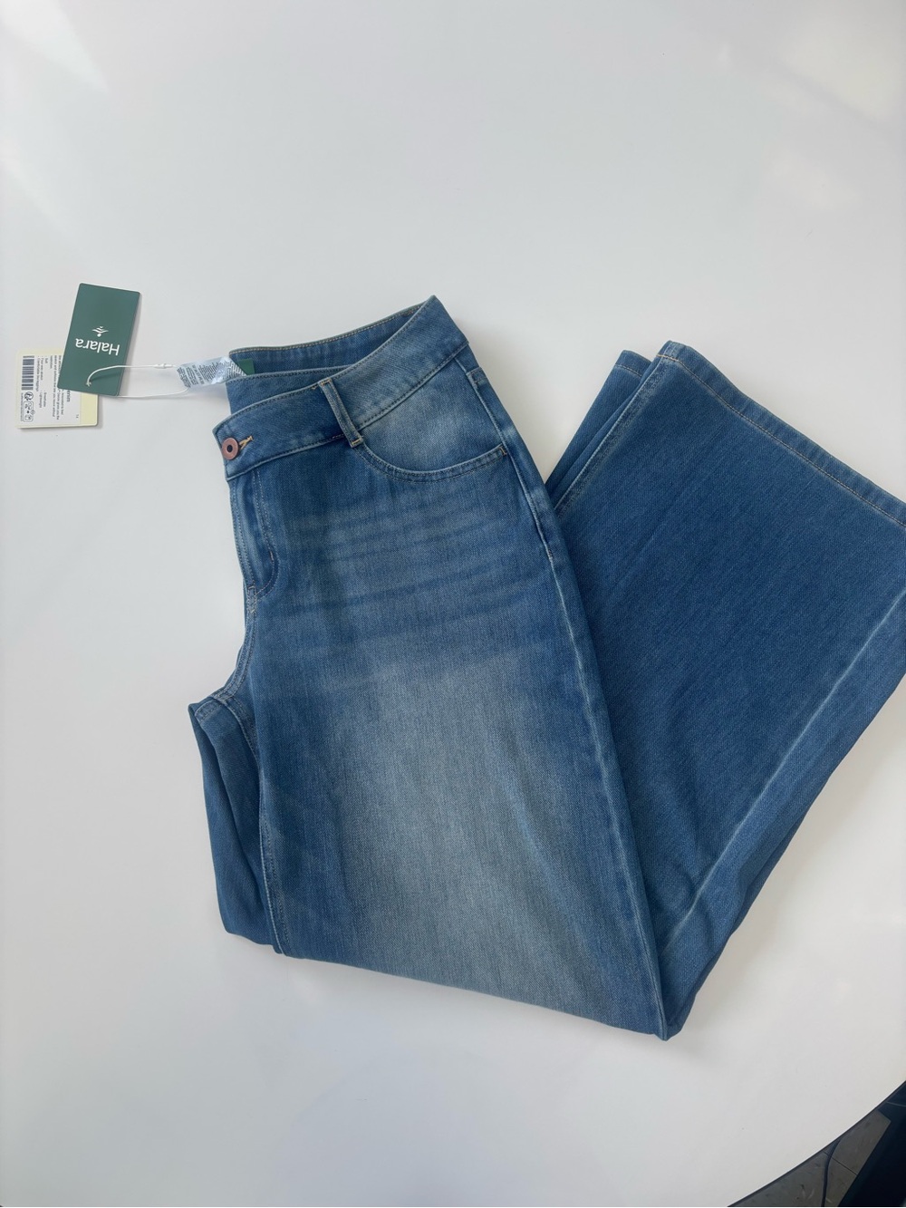 HALARA Blue Wide-Leg High-Rise Jeans